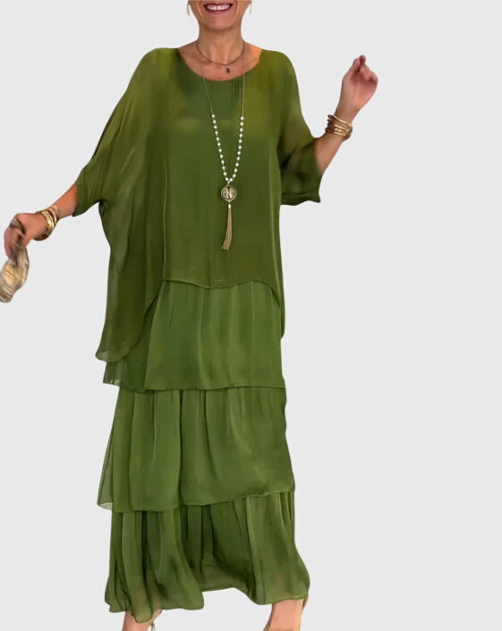 Camille | Womens Boho Layered Maxi Shorts Dress