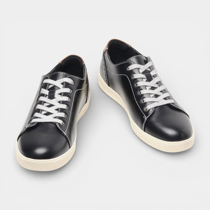 Men's Vegan Leather Sneakers Casual Low Top Walking Lace-Up Shoes