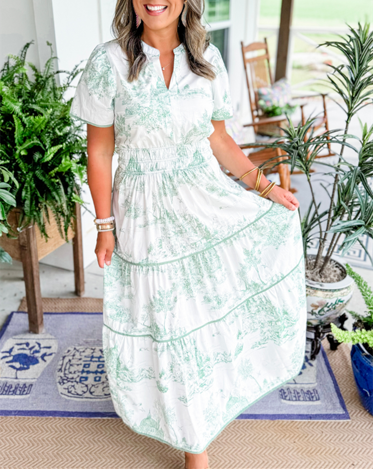 Women's Classic Toile Maxi Dress