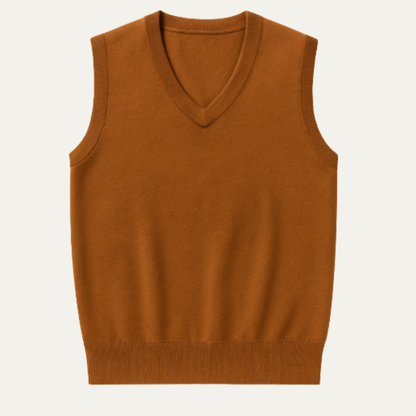 Men's Soft V Neck Knitted Vest Anti Pilling - Fashinoza