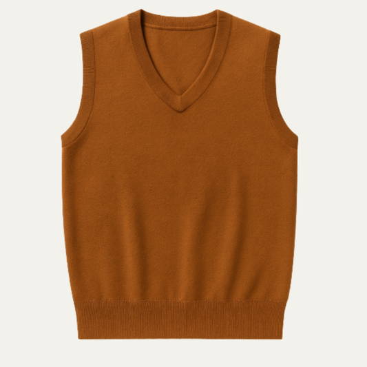 Men's Soft V Neck Knitted Vest Anti Pilling - Fashinoza