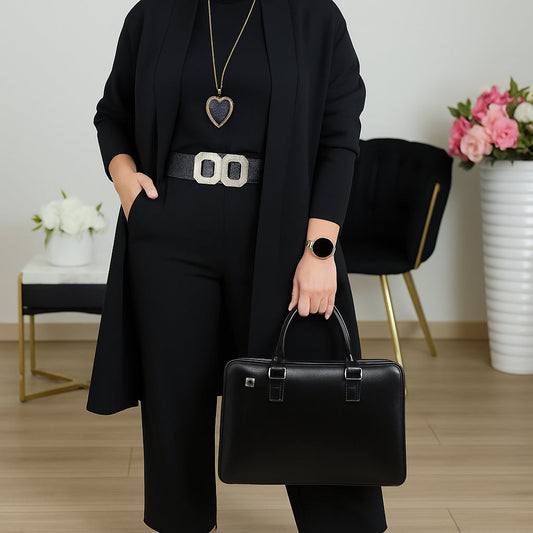 Women's 3 Piece Cardigan Pants Set - Fashinoza
