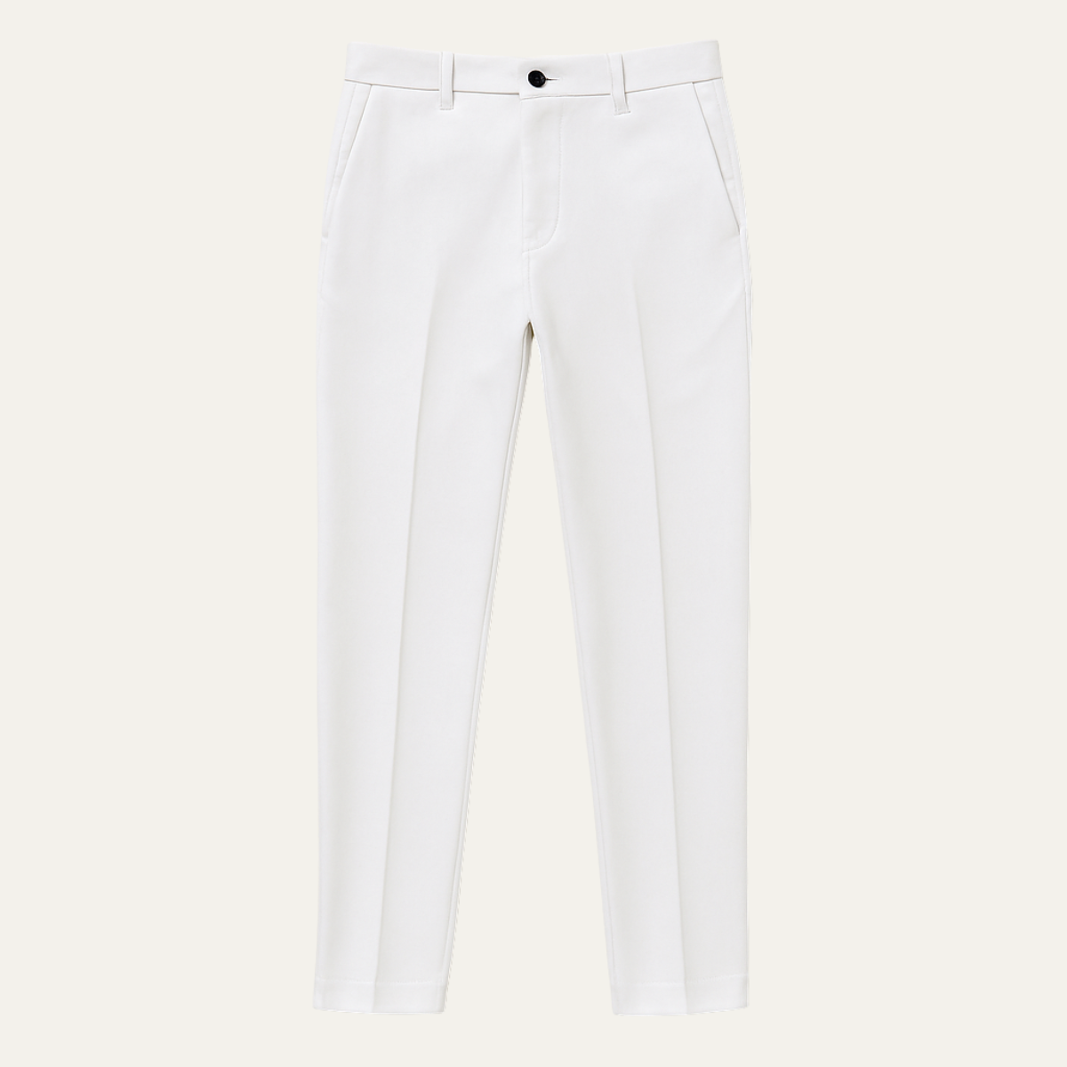 Men's Classic Chino Pants White Cotton - Fashinoza