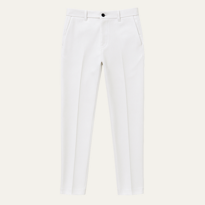 Men's Classic Chino Pants White Cotton - Fashinoza