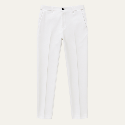 Men's Classic Chino Pants White Cotton - Fashinoza