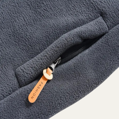 Men's Fleece Zip Up Jacket Stand Collar Winter