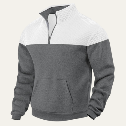 Montfield Men's Quilted Half Zip Sweater Color Block