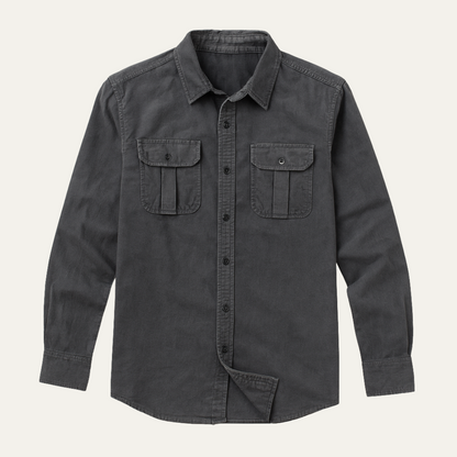 Men's Long Sleeve Cotton Dress Shirt - Fashinoza