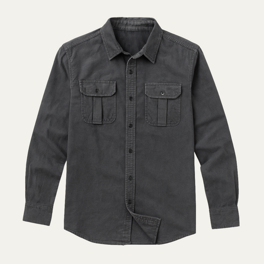 Men's Long Sleeve Cotton Dress Shirt - Fashinoza