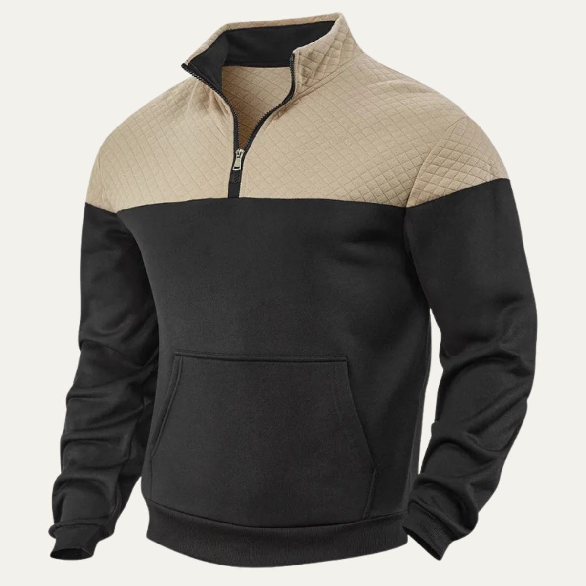 Montfield Men's Quilted Half Zip Sweater Color Block