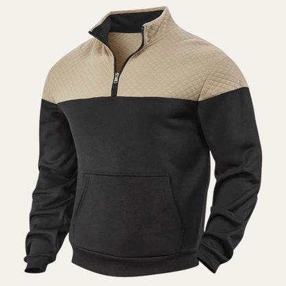 Montfield Men's Quilted Half Zip Sweater Color Block