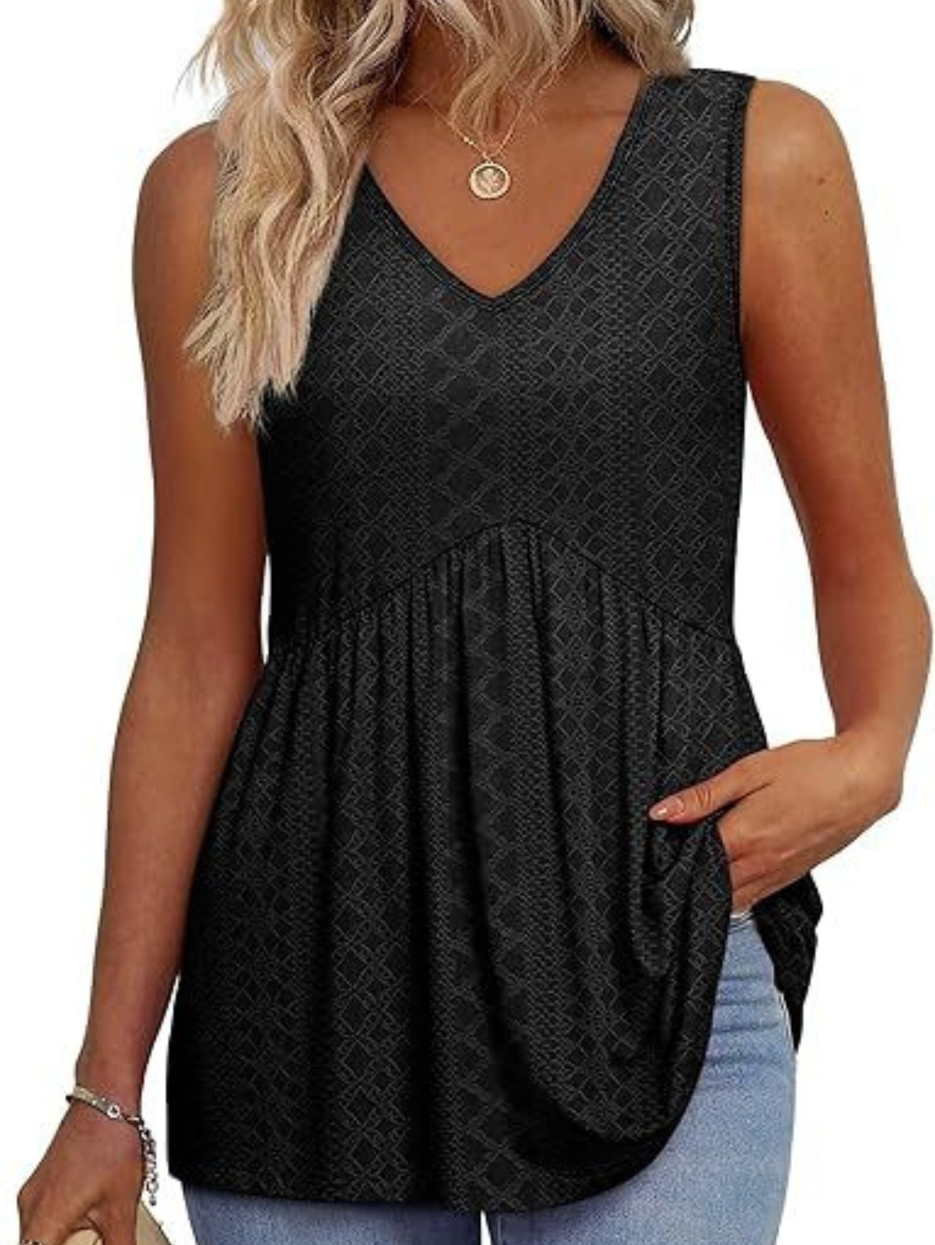 Women's Sleeveless Textured - Fashinoza
