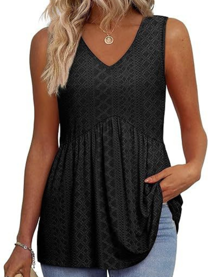 Women's Sleeveless Textured - Fashinoza