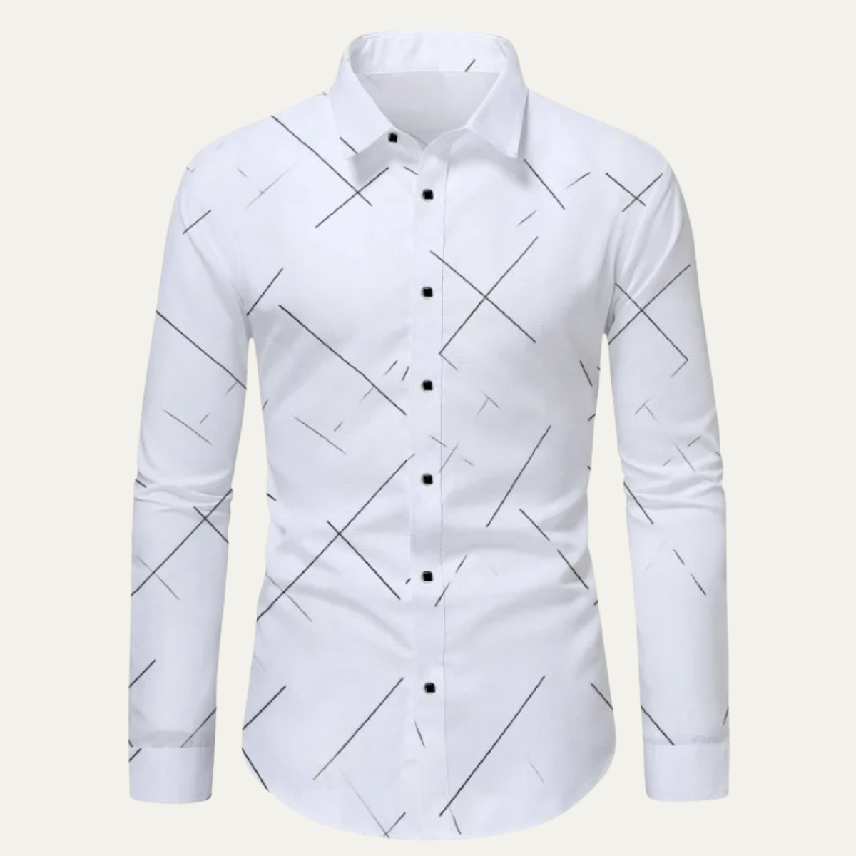Men's Formal White Button Down Office Shirt - Fashinoza