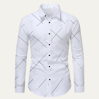 Men's Formal White Button Down Office Shirt - Fashinoza