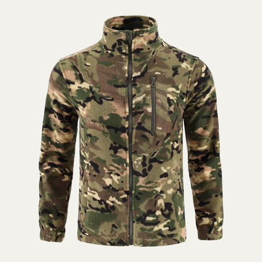 Men's Camouflage Fleece Jacket Warm Zip Up - Fashinoza