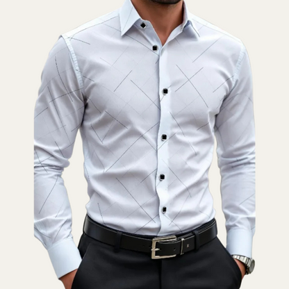Men's Formal White Button Down Office Shirt