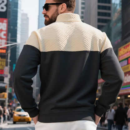 Montfield Men's Quilted Half Zip Sweater Color Block