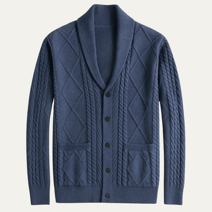 Men's Cashmere Cardigan Button Front Grey - Fashinoza