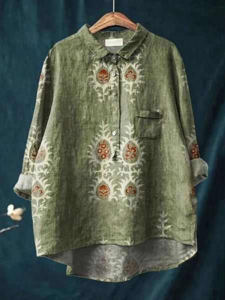 Maya | Women Floral Button Front Pocket Blouse