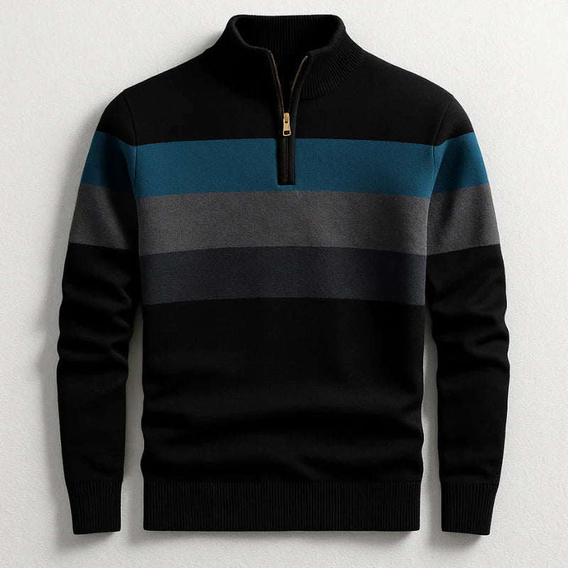 Half-Zip Striped Pullover