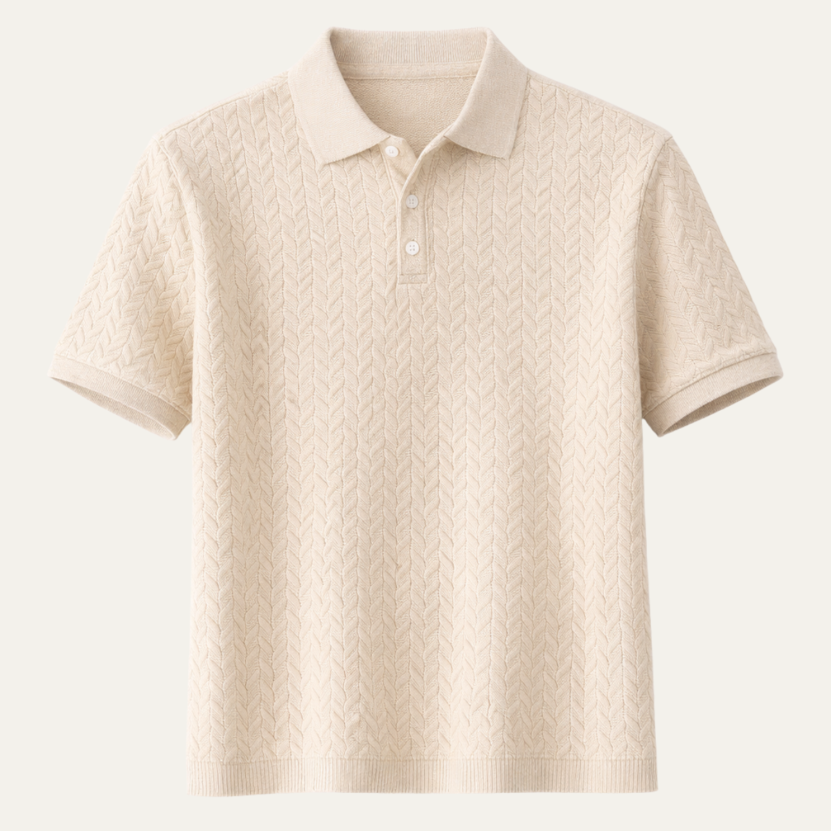 Men's Textured Polo Shirt Casual Summer - Fashinoza