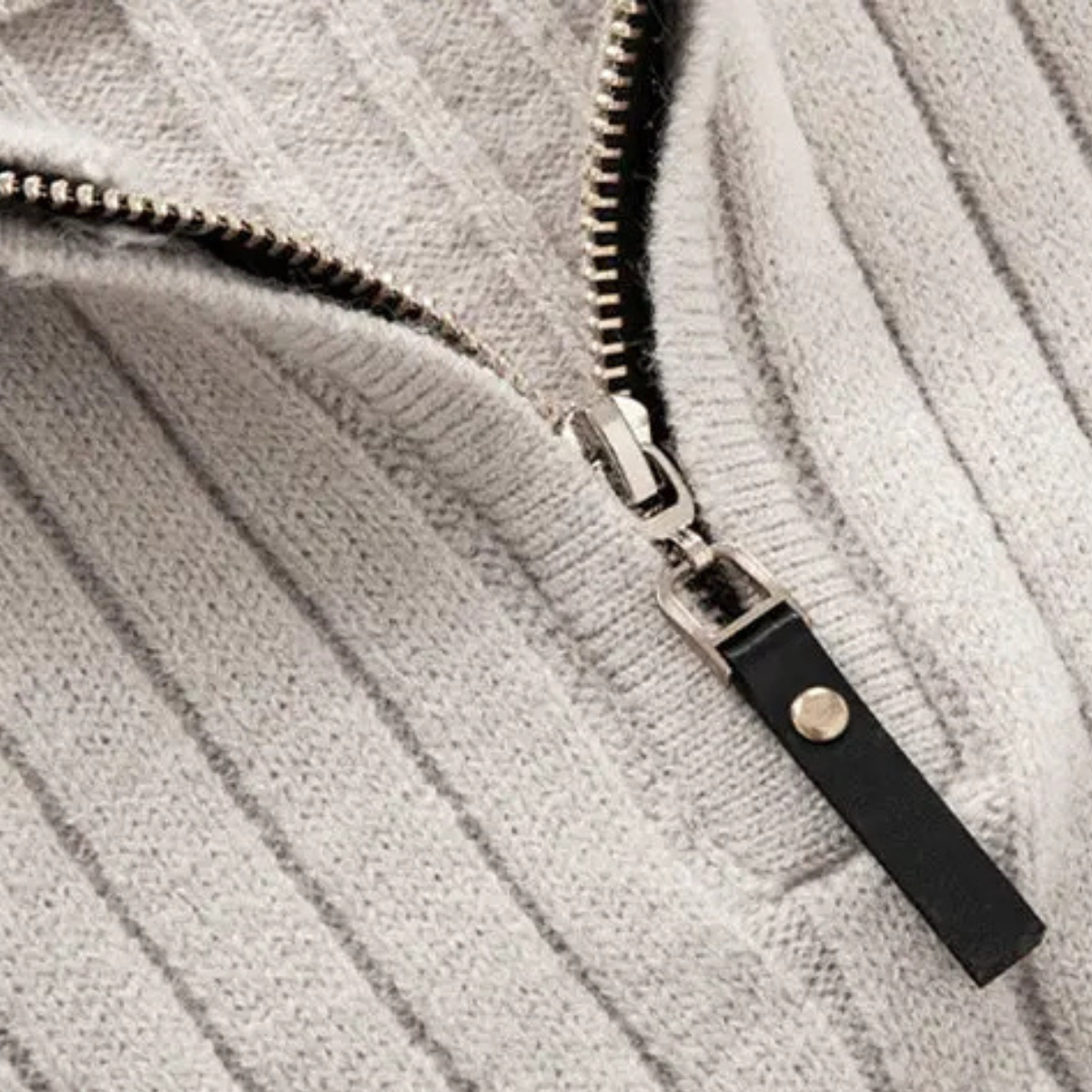 Men's Knitted Ribbed Sweater Half Zip Navy