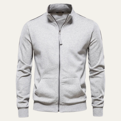 Men's Cotton Zip Up Jacket with Pockets