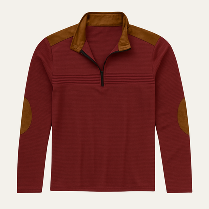 Men's Vintage Half Zip Sweater Contrast Collar - Fashinoza