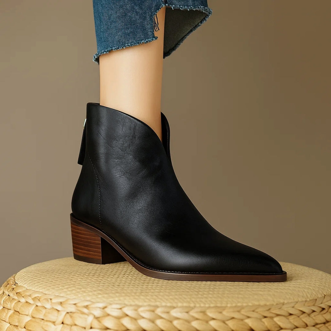 Women's Ankle Boots Leather Black