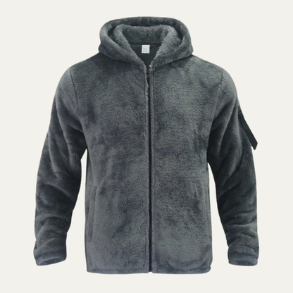 Men's Soft Velvet Fleece Hoodie Jacket