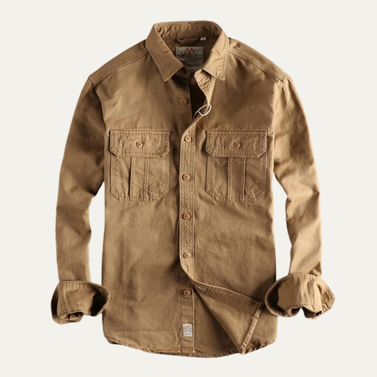 Men's Utility Shirt Jacket Vintage Washed Cotton Casual