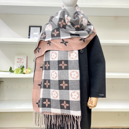 Comfy Plaid Tassel Scarf Soft Warm Double Sided