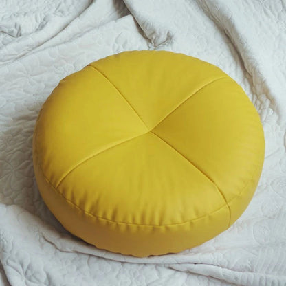 Japanese Style Leather Cushion Minimalist Nappa Leather Brown