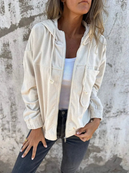 Corduroy Hooded Jacket Casual