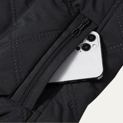Men's Quilted Jacket Windproof Thermal Padded Fleece Lining