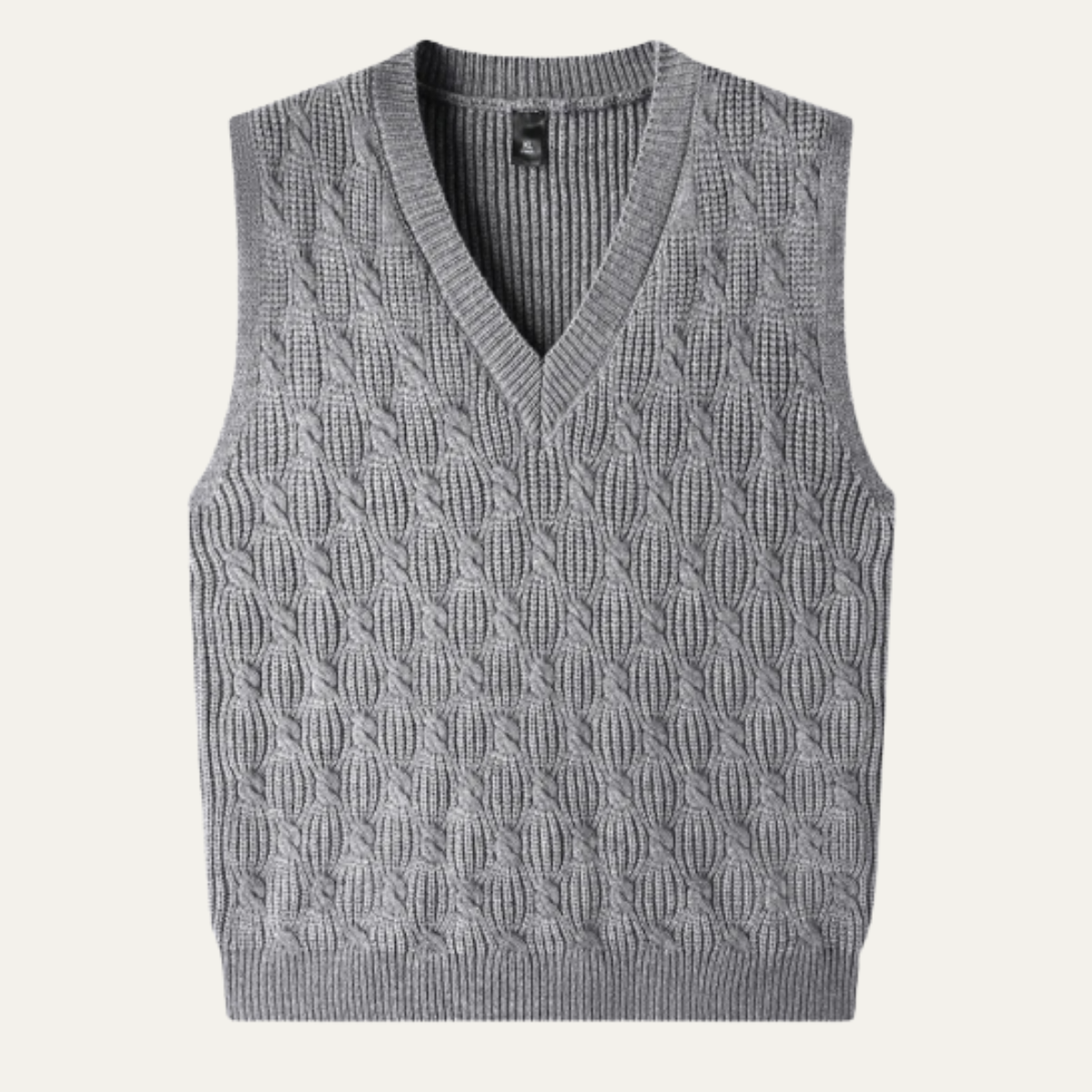 Men's Textured Knitted V Neck Vest - Fashinoza