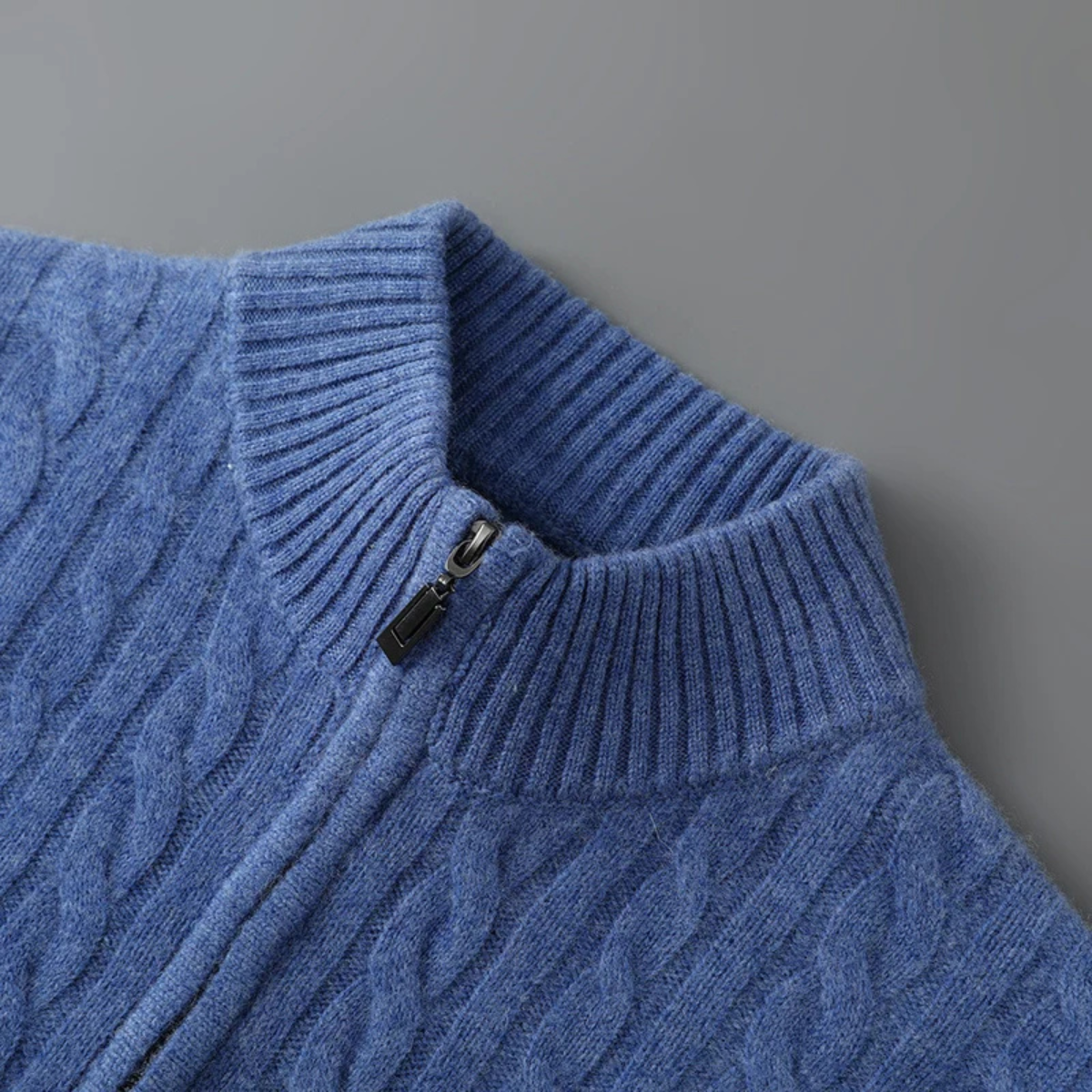 Men's Mock Neck Half Zip Sweater Warm Knit Winter