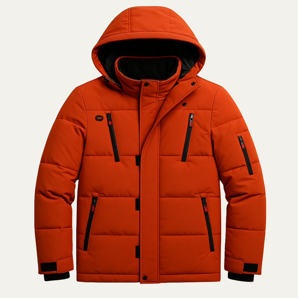 Men's Waterproof Puffer Jacket With Hood - Fashinoza
