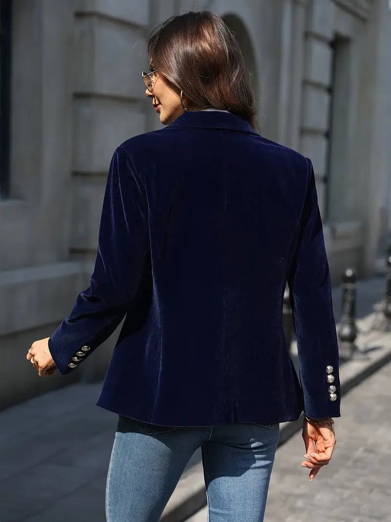Women's Single Button Blazer Notched Lapel