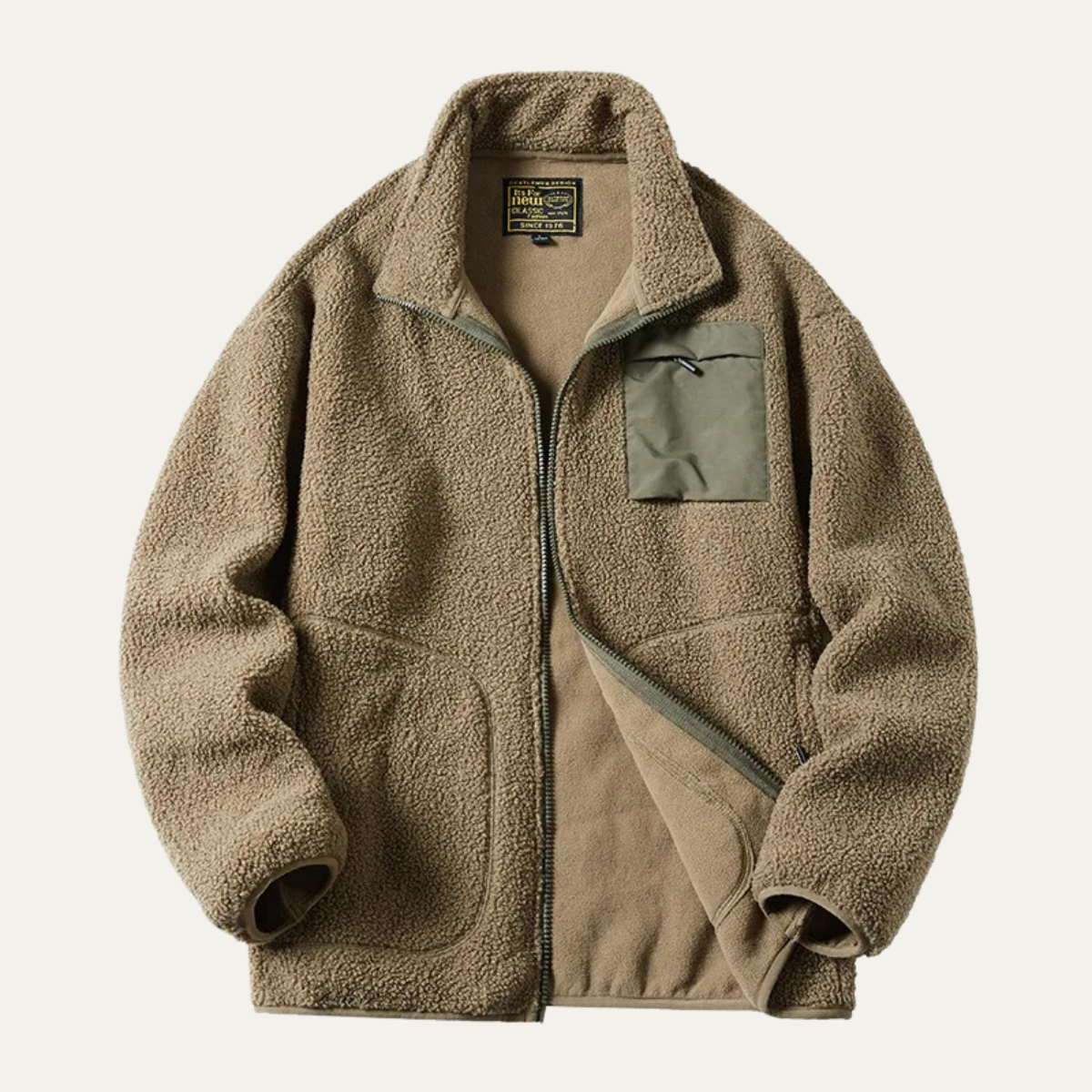 Men's Thick Fleece Zip Up Sweater Winter Warm - Fashinoza