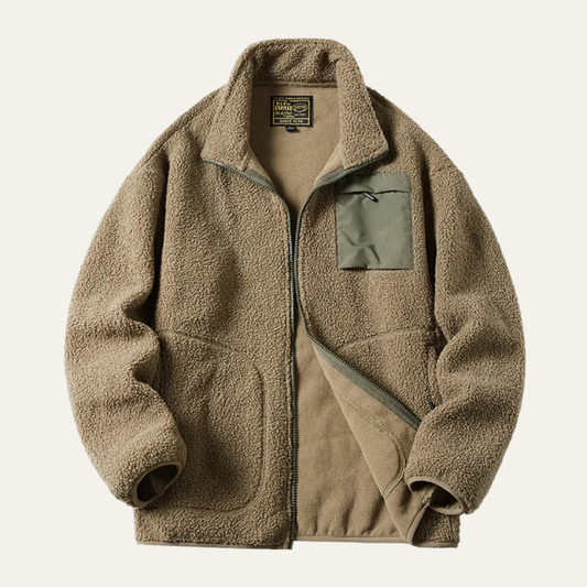 Men's Thick Fleece Zip Up Sweater Winter Warm - Fashinoza