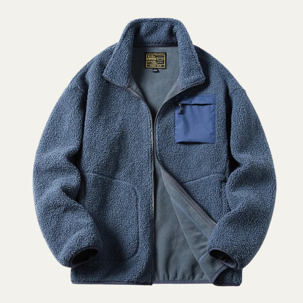 Men's Thick Fleece Zip Up Sweater Winter Warm