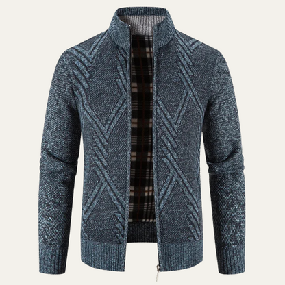 Men's Knitted Zip Cardigan - Fashinoza