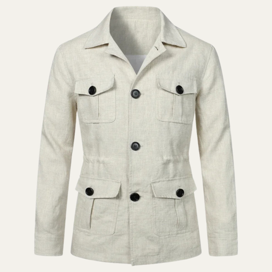 Men's Double Breasted Cotton Jacket Lightweight - Fashinoza