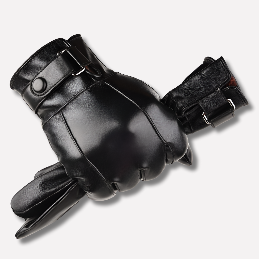 Women's Leather Winter Gloves - Fashinoza