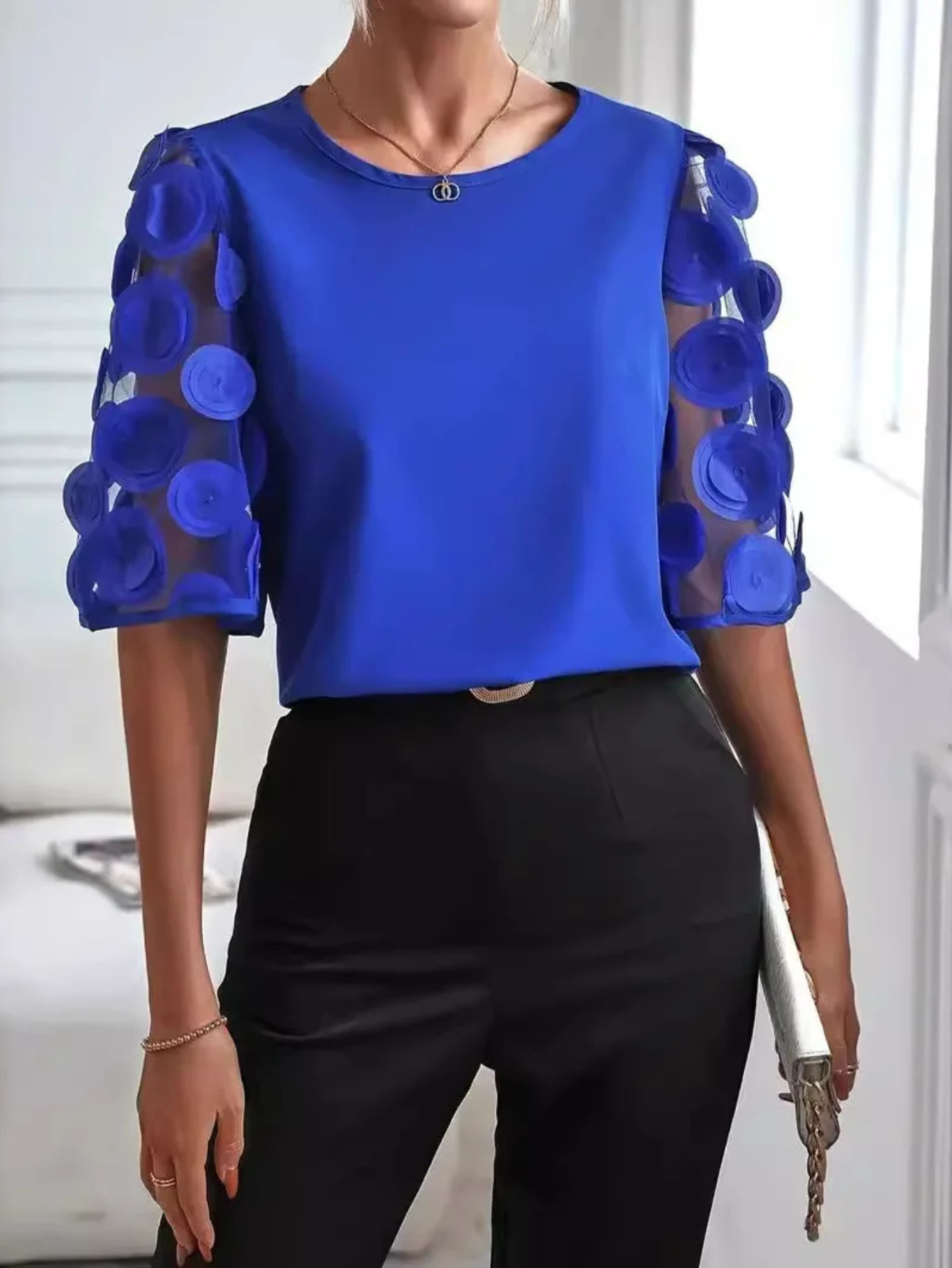 Women's Round Neck Puff Sleeves