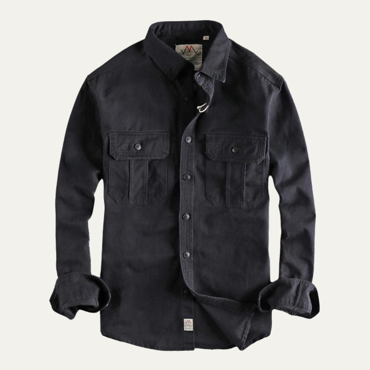 Men's Utility Shirt Jacket Vintage Washed Cotton Casual