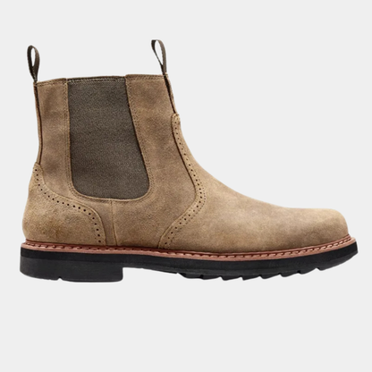 Men's Leather Chelsea Boots Classic Slip On Black - Fashinoza
