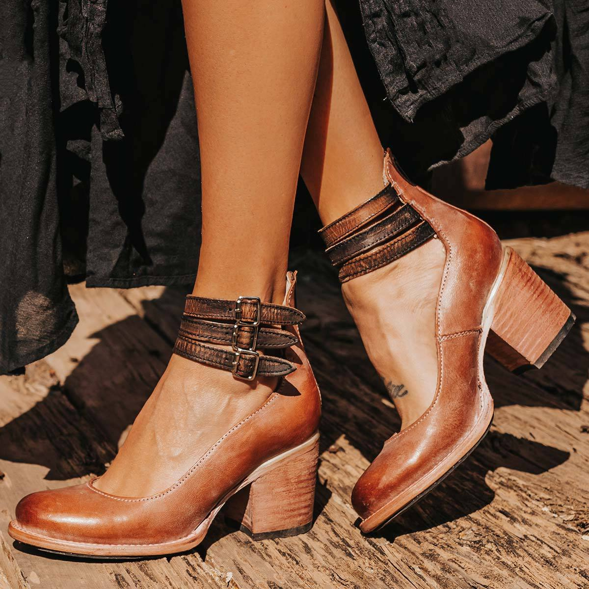 Women's Block Heels Buckle Strap